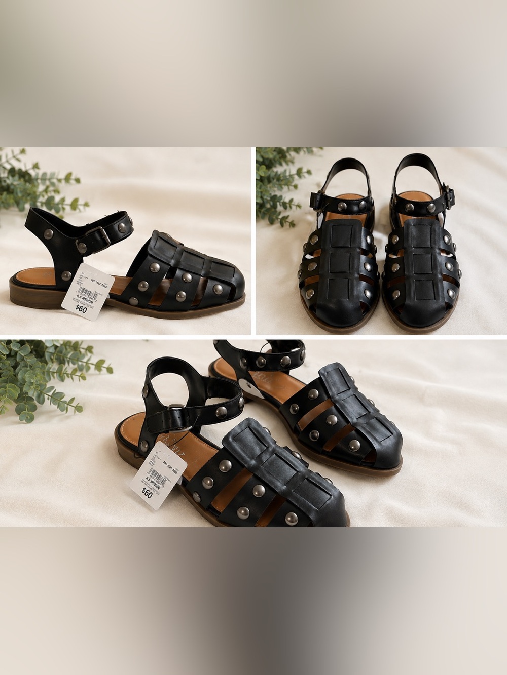 Women’s A.N.A Black Studded Sandals